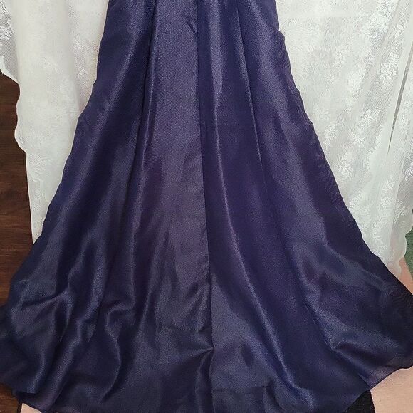 Aidan Mattox Twilight Blue Long Evening Gown Halter Maxi Dress, Size 0, NWT - Picture 11 of 14